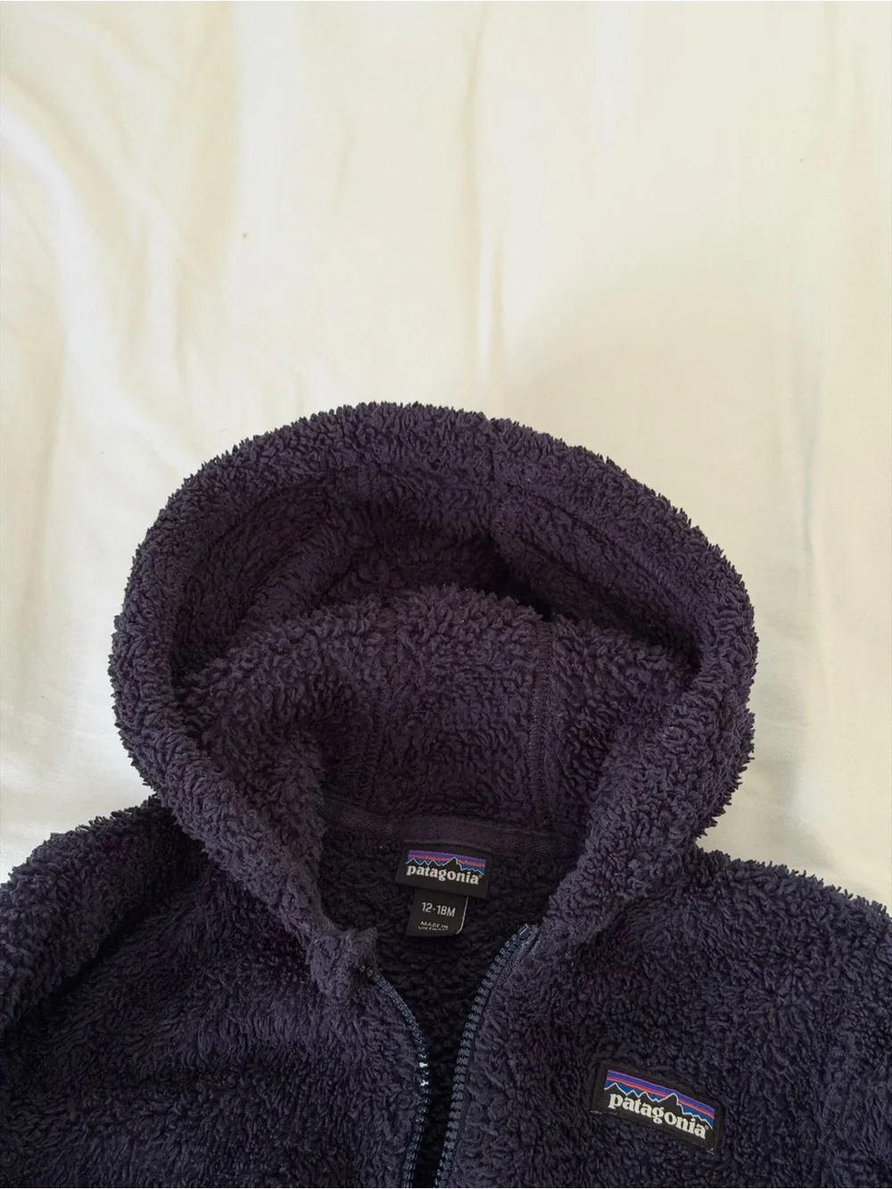 Patagonia Baby Navy Blue Fleece Full Zip Jacket size 12-18months